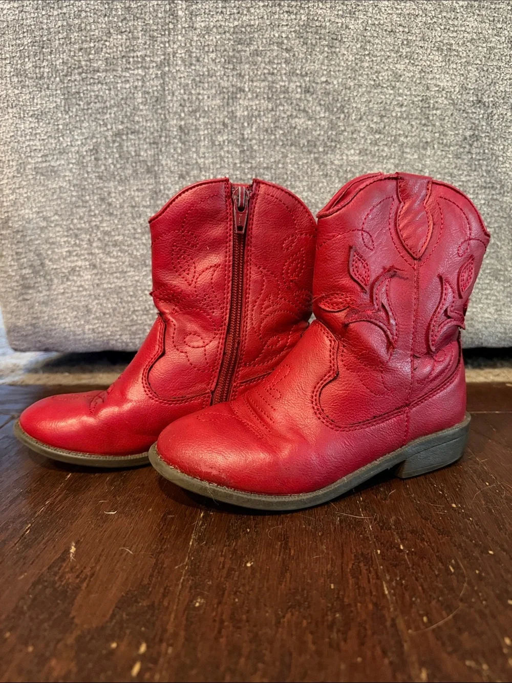 Kids Red Ankle Boots